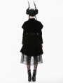 Black Retro Gothic Bat-Winged Witch Velvet Coat for Women