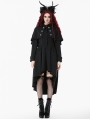 Black Mystic Retro Gothic High-Low Cape Coat for Women