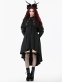 Black Mystic Retro Gothic High-Low Cape Coat for Women