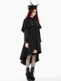 Black Mystic Retro Gothic High-Low Cape Coat for Women