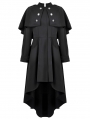 Black Mystic Retro Gothic High-Low Cape Coat for Women