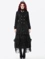 Black Retro Gothic Jacquard Velvet Coat for Women
