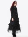 Black Retro Gothic Jacquard Velvet Coat for Women