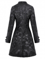 Black Retro Gothic Jacquard Velvet Coat for Women