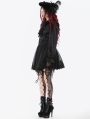 Black Gothic Lace Embroidered Mesh Petticoat Skirt