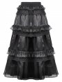 Black Gothic Lace Embroidered Layered Maxi Petticoat Skirt