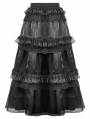 Black Gothic Lace Embroidered Layered Maxi Petticoat Skirt