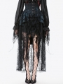 Blue and Black Gothic Vintage Jacquard Corset Tail Skirt