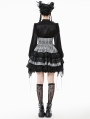Black and White Gothic Lolita High-Waist Tiered Skirt