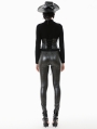 Black Gothic Snakeskin Cut-Out Leggings for Women