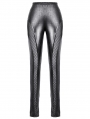 Black Gothic Snakeskin Cut-Out Leggings for Women