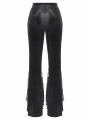 Black Retro Gothic Lace Applique Velvet Flared Pants for Women