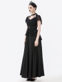 Black Gothic Hollow Out Floral Lace Top for Women