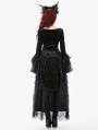 Black Gothic Retro Flared Sleeve Velvet Top for Women