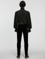 Black Vintage Gothic Embroidery Pattern Shirt for Men