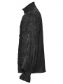 Black Vintage Gothic Embroidery Pattern Shirt for Men