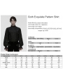 Black Vintage Gothic Embroidery Pattern Shirt for Men