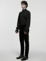 Black Vintage Gothic Embossed Velvet Pants for Men