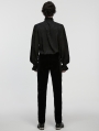 Black Vintage Gothic Embossed Velvet Pants for Men