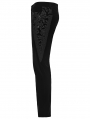 Black Vintage Gothic Embossed Velvet Pants for Men