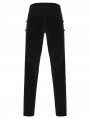 Black Vintage Gothic Embossed Velvet Pants for Men