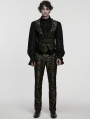 Black and Gold Retro Gothic Jacquard Embroidered Party Pants for Men