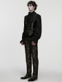 Black and Gold Retro Gothic Jacquard Embroidered Party Pants for Men