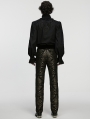 Black and Gold Retro Gothic Jacquard Embroidered Party Pants for Men