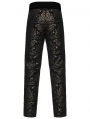 Black and Gold Retro Gothic Jacquard Embroidered Party Pants for Men