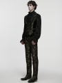 Black and Gold Gothic Medieval Pattern Lapel Vest for Men