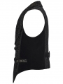 Black and Gold Gothic Medieval Pattern Lapel Vest for Men