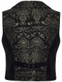 Black and Gold Gothic Medieval Pattern Lapel Vest for Men