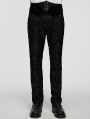 Black Retro Gothic Jacquard Embroidered Party Pants for Men