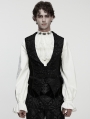 Black Gothic Medieval Pattern Lapel Vest for Men