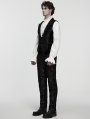 Black Gothic Medieval Pattern Lapel Vest for Men