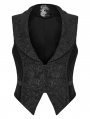 Black Gothic Medieval Pattern Lapel Vest for Men