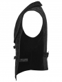 Black Gothic Medieval Pattern Lapel Vest for Men