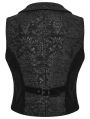 Black Gothic Medieval Pattern Lapel Vest for Men