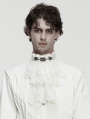 White Gorgeous Gothic Embroidered Party Jabot Collar