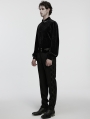 Black Retro Gothic Patchwork Trousers for Men