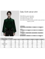 Green Daily Gothic Velvet Button Up Shirt for Men