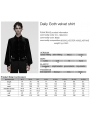 Black Daily Gothic Velvet Button Up Shirt for Men