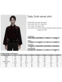 Red Daily Gothic Velvet Button Up Shirt for Men