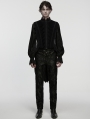 Black Gothic Noble Velvet Tailcoat Vest for Men