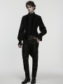 Black Gothic Noble Velvet Tailcoat Vest for Men