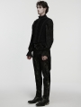 Black Gothic Noble Velvet Tailcoat Vest for Men