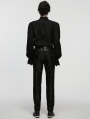 Black Gothic Retro Palace Embroidered Pants for Men