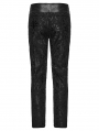 Black Gothic Retro Palace Embroidered Pants for Men