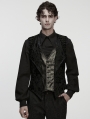 Black Gothic Retro Palace Embroidered Vest for Men