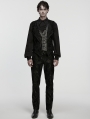 Black Gothic Retro Palace Embroidered Vest for Men